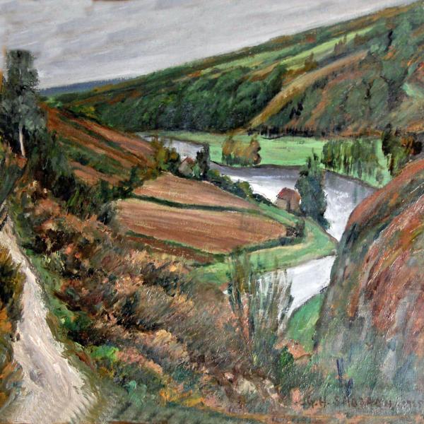 Peintres de l'école de Crozant Sabbagh Georges Hanna Georges Sabbagh - la Creuse à Génétin custom text