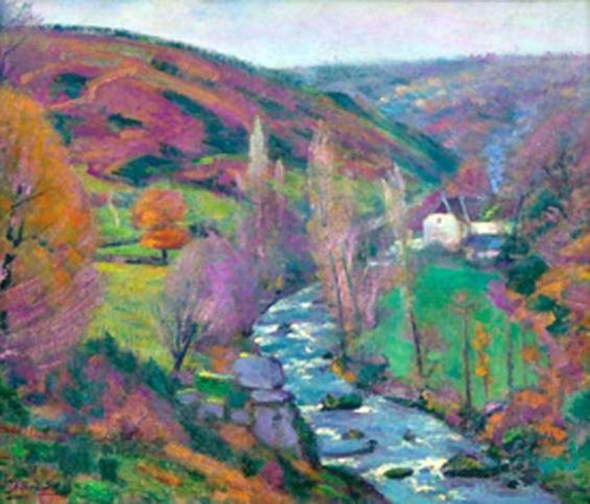 Peintres de l'école de Crozant Smith Alfred Alfred Smith - Crozant, La vallée de la Creuse custom text