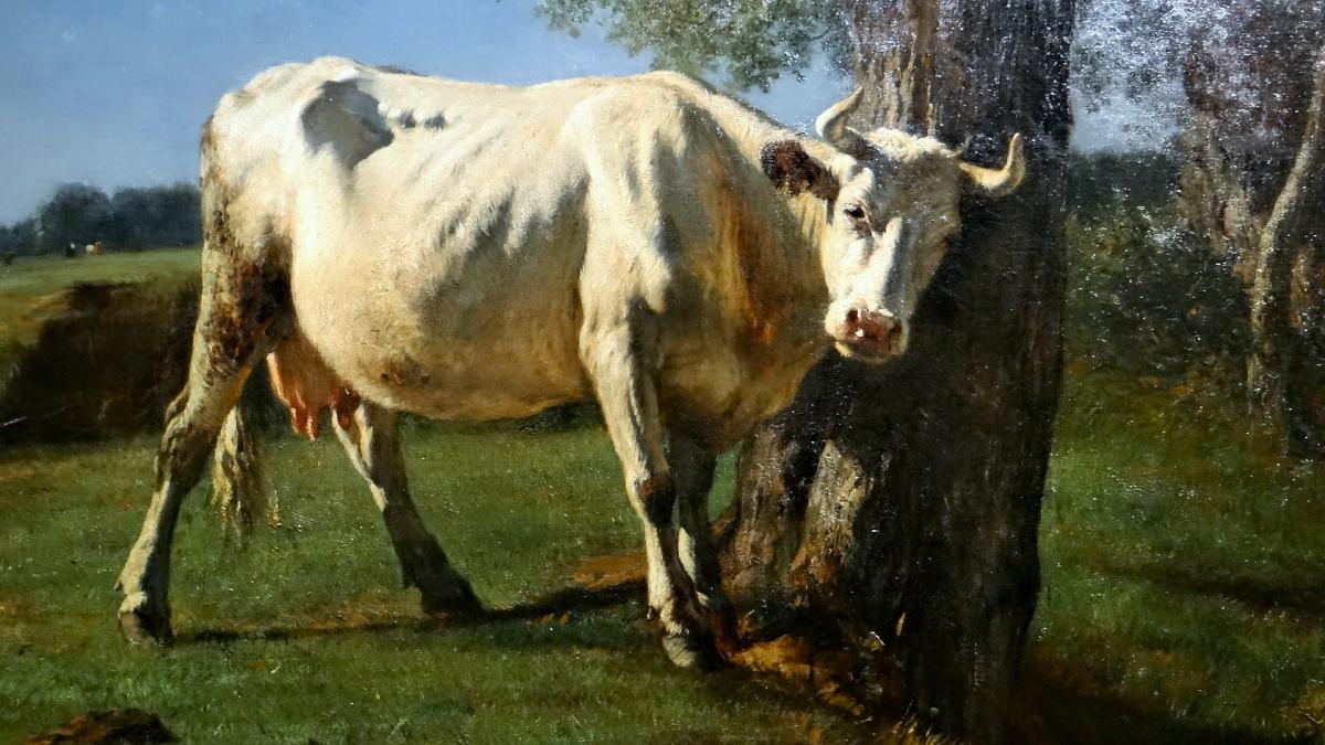 Peintres de l'école de Crozant Troyon Constant Contant Troyon - Vache qui se gratte custom text