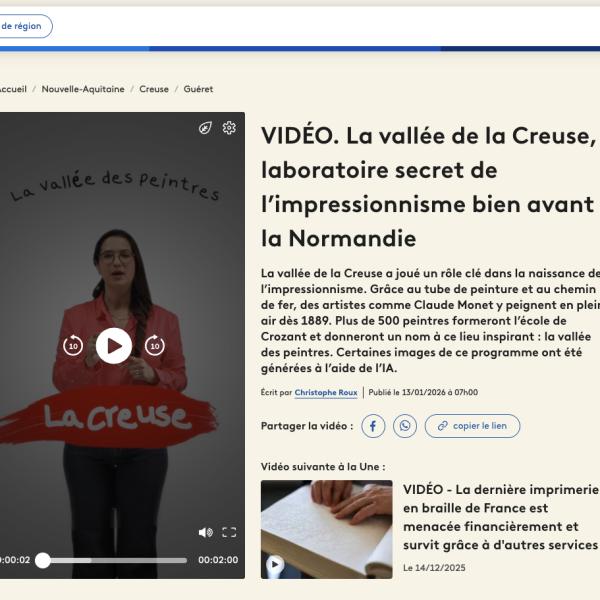 Peintres de l'école de Crozant Les vidéos La vallée de la Creuse, laboratoire secret de l’impressionnisme bien avant la Normandie custom text